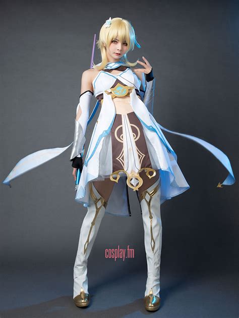 Genshin Impact Traveler Lumine Cosplay Costume Lumine Dress Etsy