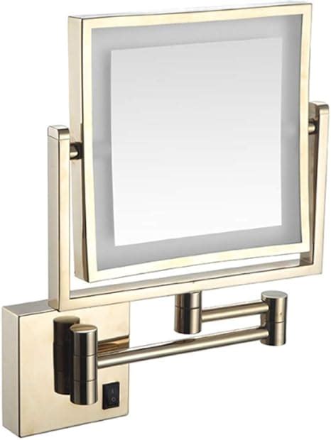 8 inch square double sided vanity makeup mirror with light 3x magnifying