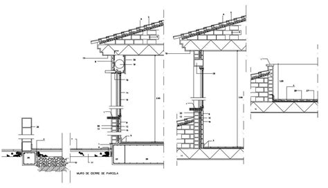 Wall Section With Roof Detail Dwg File Cadbull