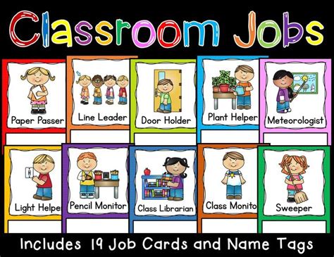 Classroom Job Cards Classroom Jobs Classroom Job Chart Classroom
