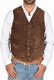 ECHT Wildleder Weste Für Herren Classic Style Soft BRAUN Wildleder ...