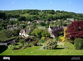 The pretty village of Sheepscombe in the Cotswolds England Stock Photo ...