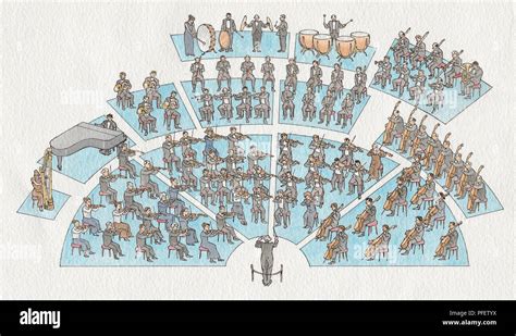 Diagram Showing The Layout Of An Orchestra Stock Photo Alamy