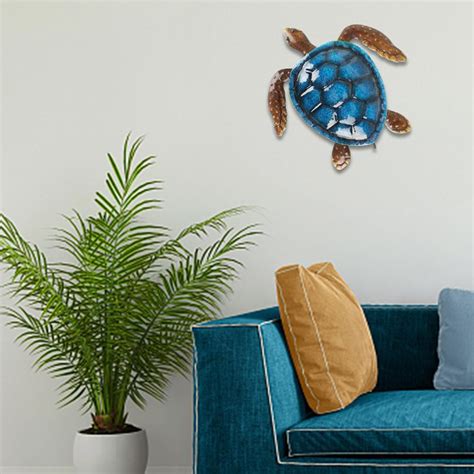 Autcarible Metal Sea Turtle Beach Theme Decor Wall Art Decoration For