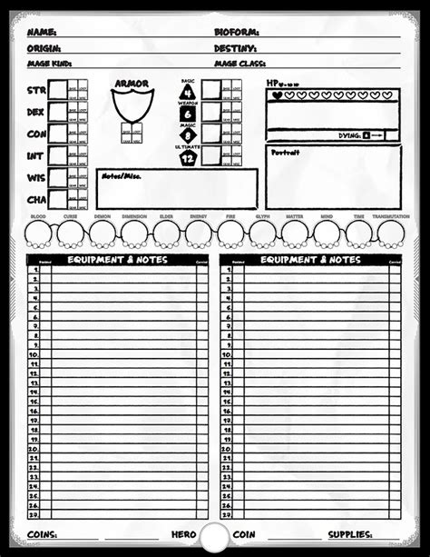 Mage Character Sheet Resources Runehammer