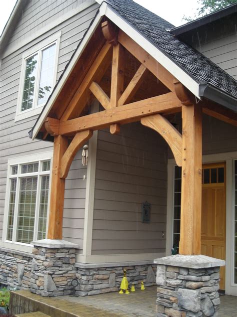 Timber Frame Entry Porch Design Farmhouse Front Porches House Exterior