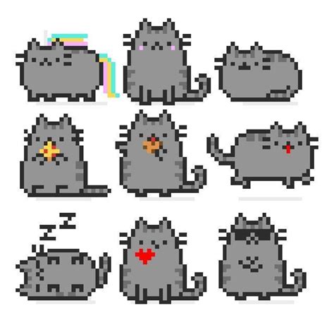 Sandbox Pixel Art Pusheen The Cat Pixel Art Easy Pixel Art