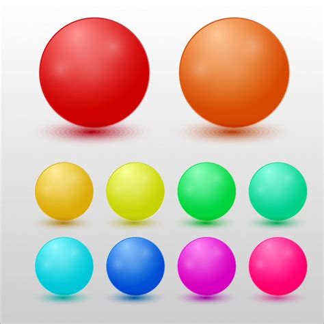 Collection Of Colorful Glossy Spheres Stock Vector Image By