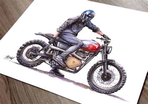 Custom Hand Painted Motorcycle Portraits And Illustrations
