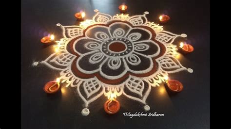 Simple Easy Kolam For Karthigai Deepam Simple Rangoli Rangoli Designs With Dots Kolam Designs