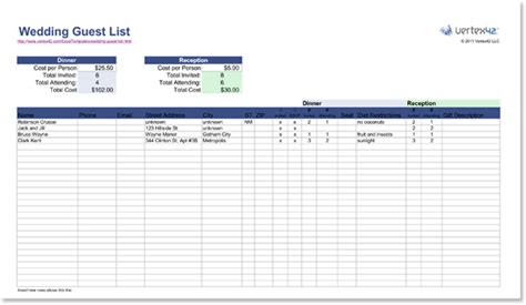 7 Excel Guest List Template Excel Templates Vrogue