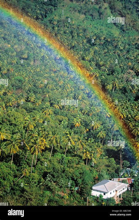 Rainbow St Lucia Caribbean Stock Photo Alamy