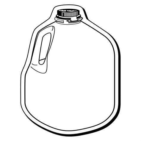Milk Coloring Gallon Bottle Colouring Pages Water Clip Clipart Cliparts