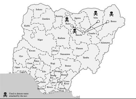 Controlled by the nigerian government. Map of Nigeria showing the states in which Boko Haram ...
