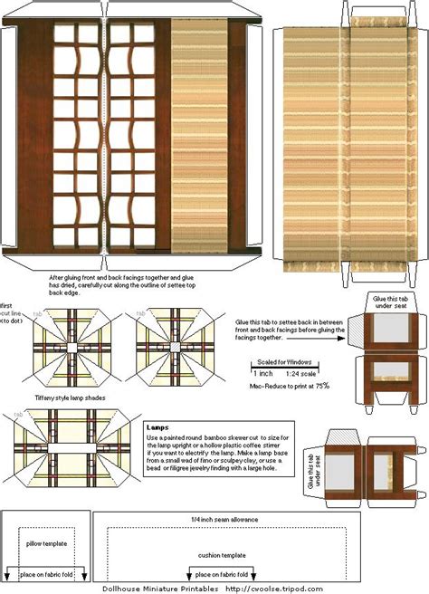 The pieces of furniture included in this publication represent many standard size pieces drawn to the scale of 1 i 2 inch equals 1 foot. Arts and Crafts Movement- printable doll house furniture ...