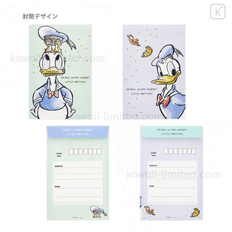 Japan Disney Letter Writing Set Donald Duck And Little Brothers Chip