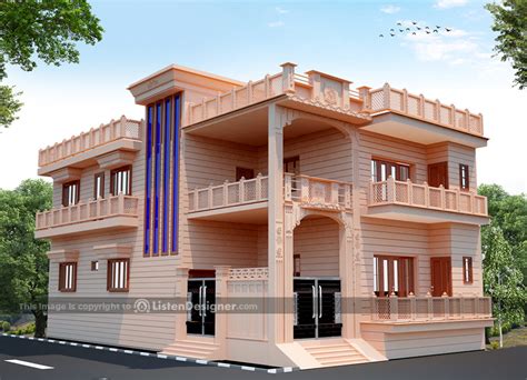House Designs Indian Style 2 Floor Bright And Varied Colours Are The