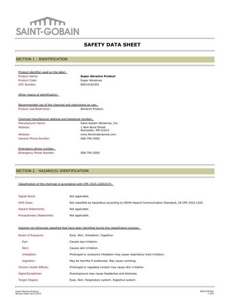 Pdf Safety Data Sheet Msdsdocs