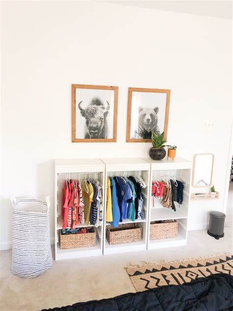 With interior fittings that you can adjust as they get older and shelf units perfect for everything from clean nappies to sports trophies, they'll see your kids through years to come. Montessori Inspired Toddler Wardrobe | IKEA Hack | Ikea ...