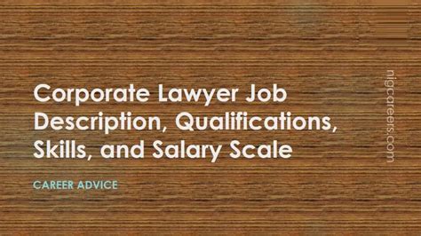 Corporate Lawyer Job Description Skills And Salary