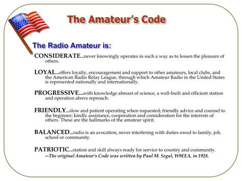 ppt the amateur s code the radio amateur is powerpoint presentation id 1202026