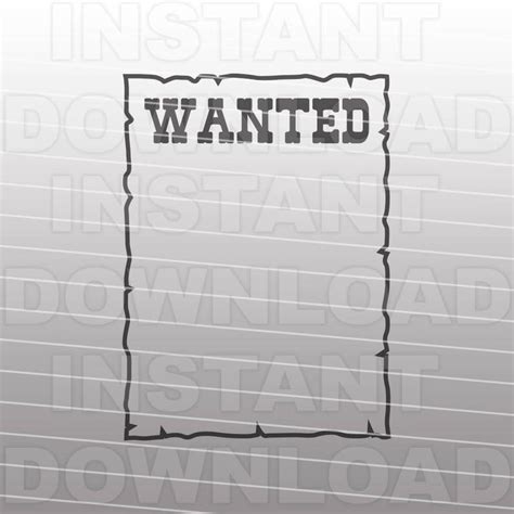 Wanted Sign Svg Western Svg Silhouette Cutting File Cowbabe Clipart Svg Images And Photos Finder