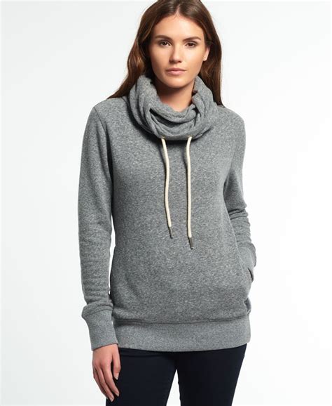 Womens Nordic Funnel Neck Top In Light Grey Superdry
