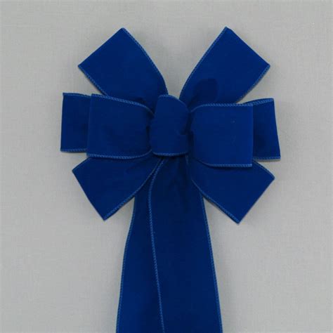Royal Blue Velvet Wire Edge Christmas Bow Package Perfect Bows