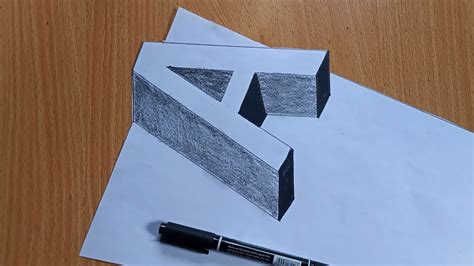 Very Easy How To Drawing 3d Letter A 2 Anamorphic Illusion 3d