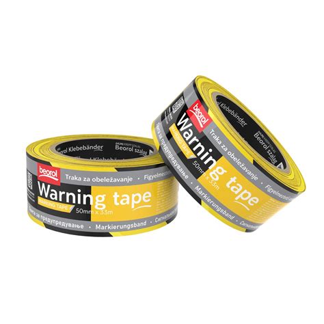 Warning Tape 50mm X 33m Yellowblack Beorol