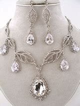 Silver Swarovski Crystal Cz Bridal Necklace Set Jewelry Sets