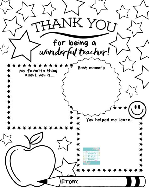 Teacher Thank You Teacher Appreciation Week Printable Etsy
