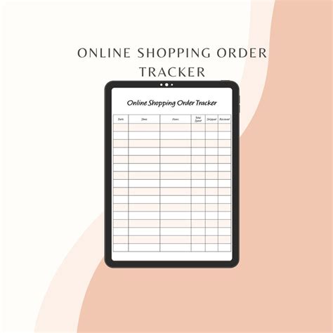 Online Shopping Order Tracker Pdf Printable Digital Template Shopping