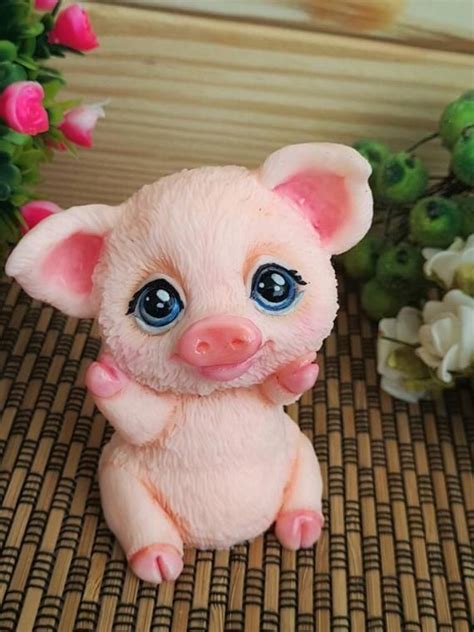 Piglet Figurine Cute Pig Toy Personalized T Beautiful Pink Etsy