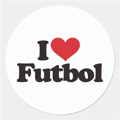 I Love Futbol Classic Round Sticker Uk