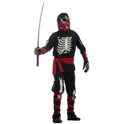 One Dead Ninja Warrior Skeleton Bones Fancy Dress Halloween Deluxe
