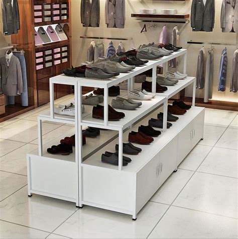 Delicate Shoe Store Display Shelves Commercial Shoe Display Rack With