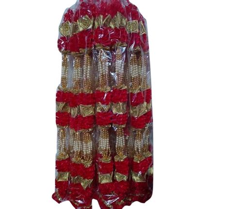 Artificial Red Satin Ribbon Garland At Rs 1200dozen Artificial Flowers Garland In Loni Id