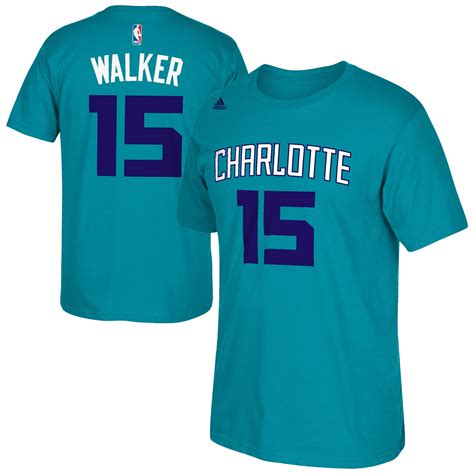 Adidas Kemba Walker Charlotte Hornets Teal Net Number T Shirt