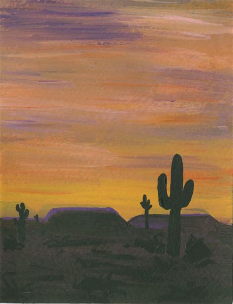 Sunset Desert Painting In 2021 Desert Painting Sunset Painting
