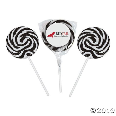 Black And White Swirl Lollipops 24 Pieces