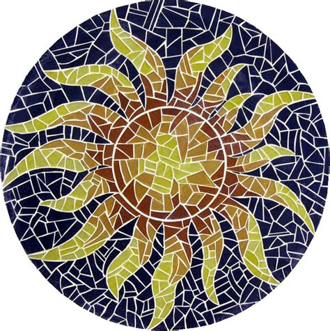 Sol Sun Petal Mosaic Stone Art Celestial Mozaico