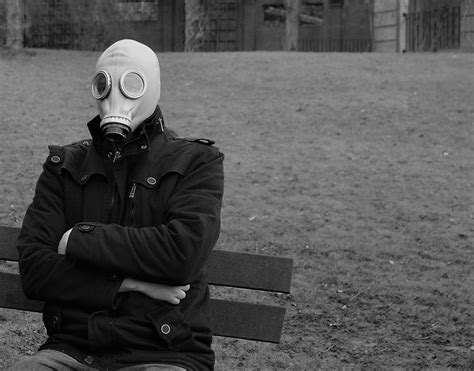 The Gas Mask Man Photograph By Mark Hunter