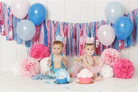 Twins 1st Birthday Cake Smash Session Orange County Newborn