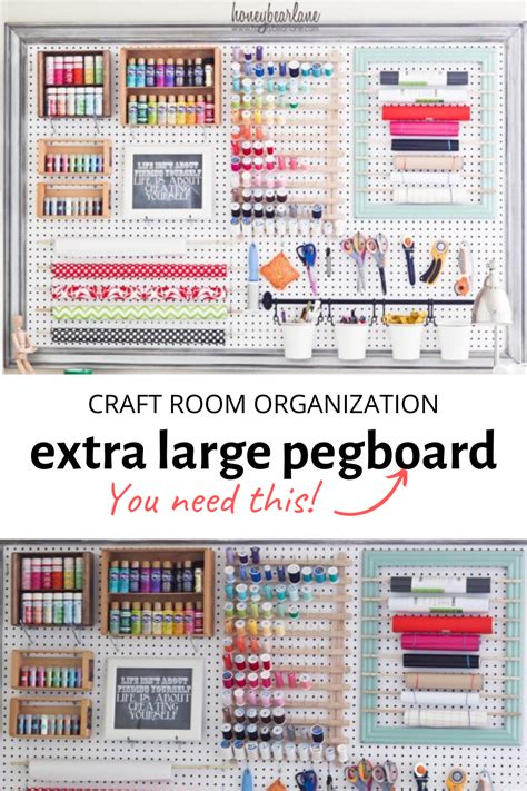 Extra Large Pegboard For Craft Room Organization Craft Room Peg