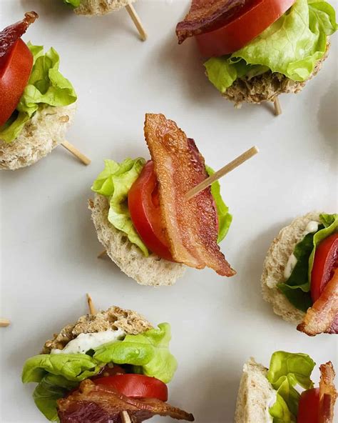 Blt Bites Mini Bacon Lettuce And Tomato Sandwiches