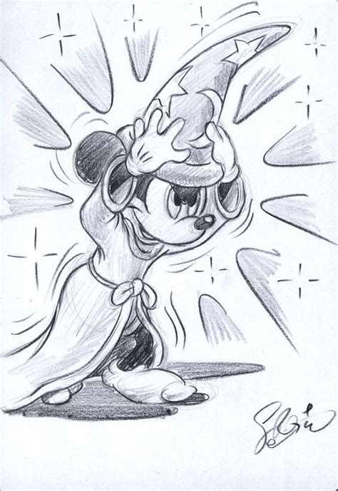 Garrido Sergio Original Sketch 4 Mickey Mouse The Sorcerers