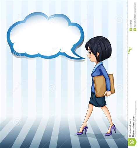 A Girl Walking With An Empty Callout Stock Illustration Illustration