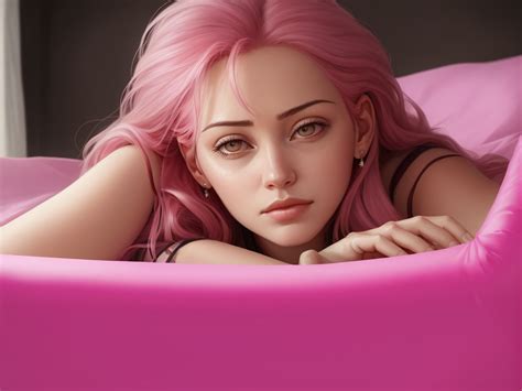 Ai Tool To Create Images A Busty Girl Lying On Her Pink Bed Showing Her