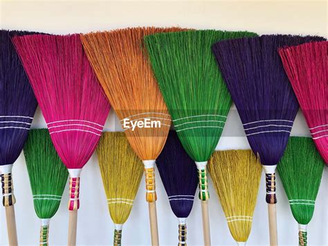 Close Up Of Multi Colored Brooms Id 139296409